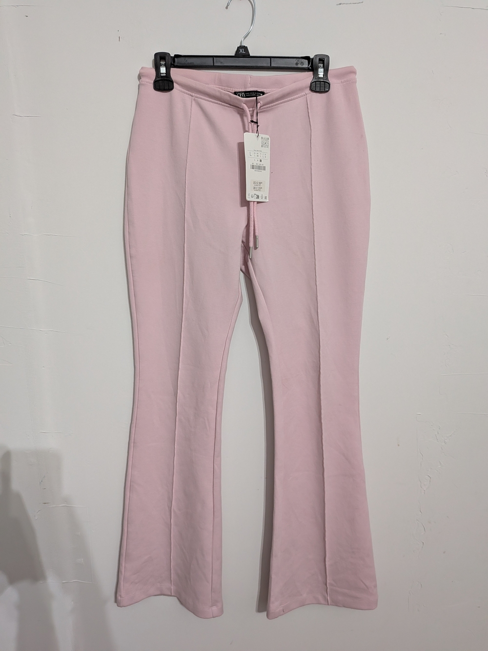 NWT Zara Light Pink Flared Drawstring Pants